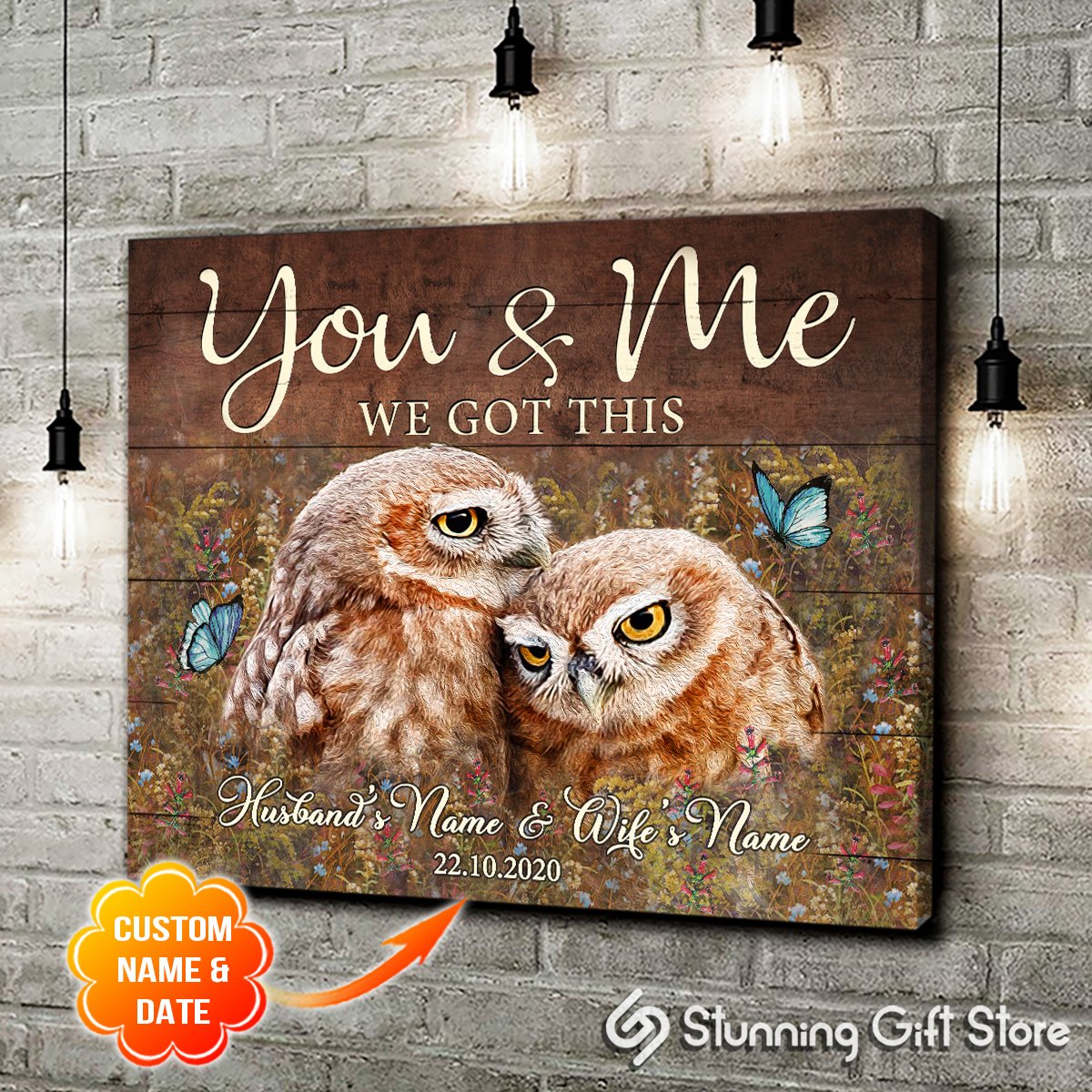 Stunning Gift Owl Custom Canvas Gift Idea For Valentine You And Me We Got This Version 3