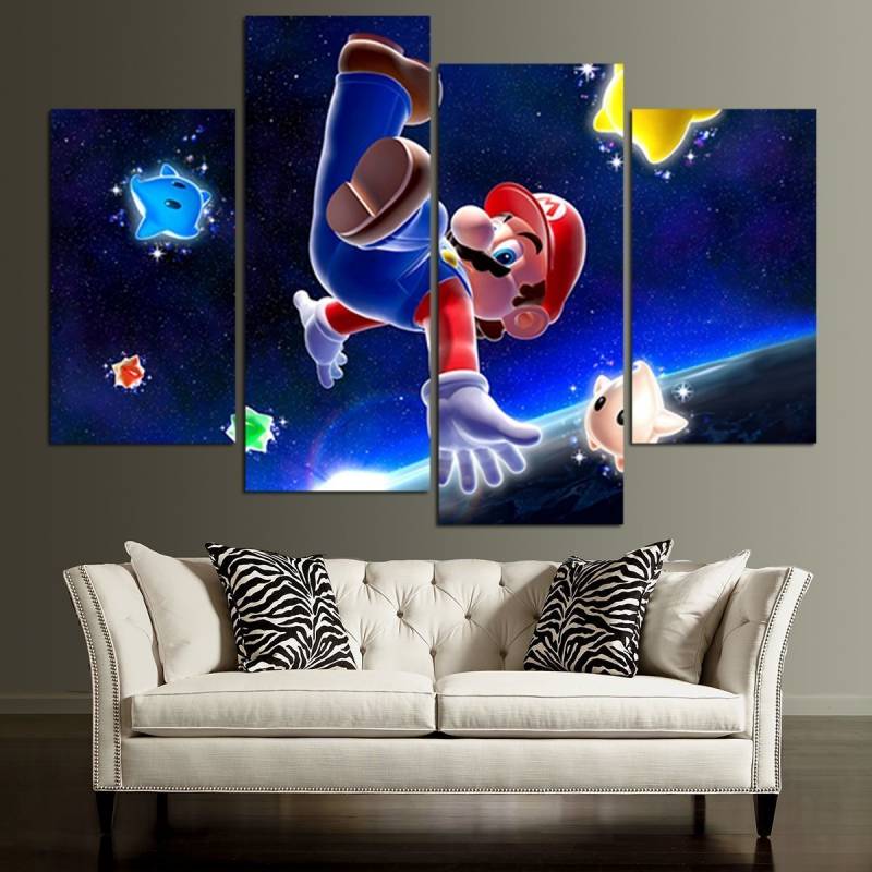 Super Mario And Luma Characters Wall Art Canvas