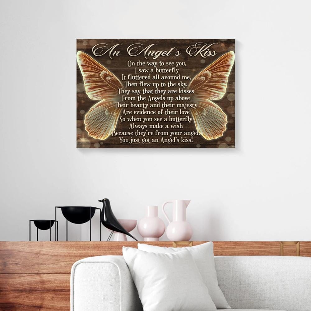 Canvas Prints An Angel’S Kiss On The Way To See You Butterfly Canvas Wall Art Home Decor