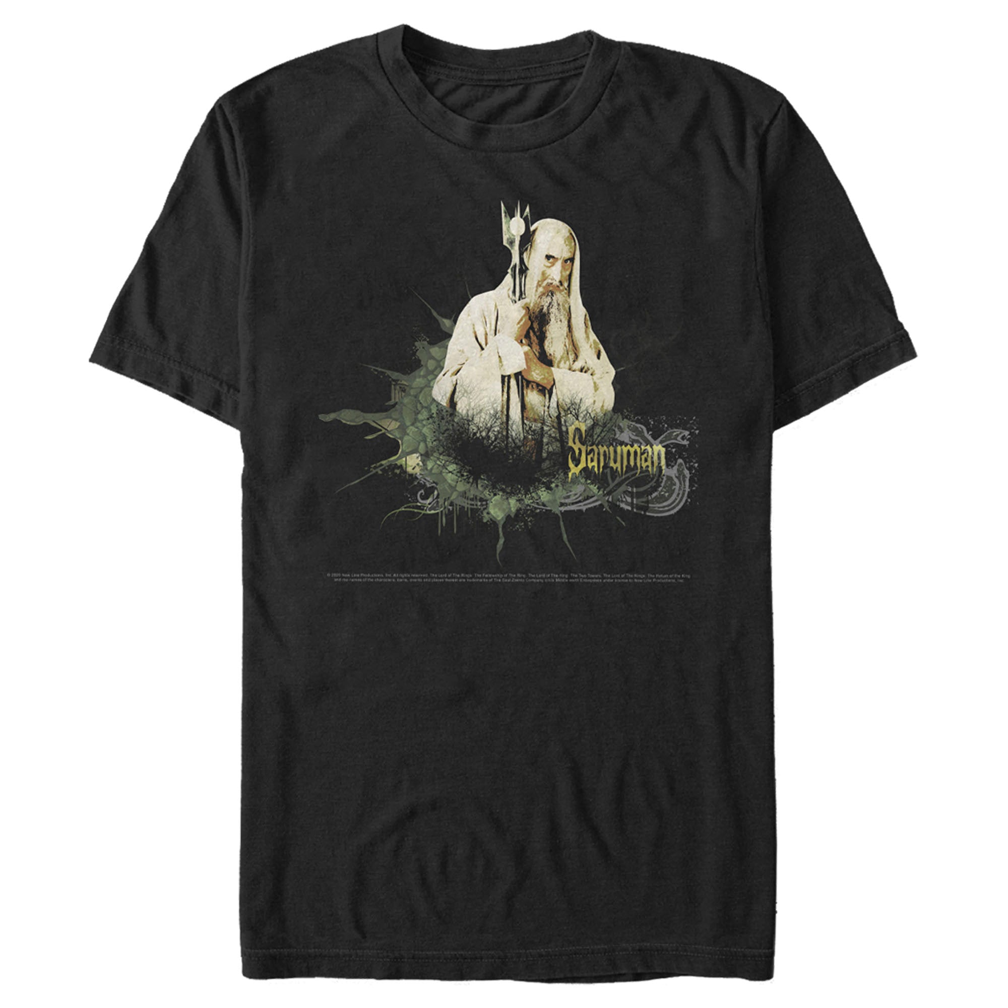 The Lord Of The Rings Men’S Fellowship Of The Ring Saruman Paint Splatter  T-Shirt