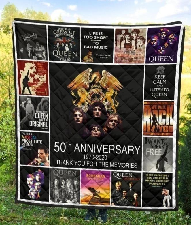 Queen Band 50th Anniversary Blanket Fan Gift Idea