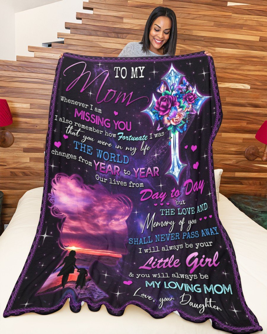 Whenever I Missing You Daughter To Mom Fleece Blanket, Best Mother s Day Gift Ideas, Thank You Gifts For Mother s Day, Home Decor Bedding Couch Sofa Soft and Comfy Cozy