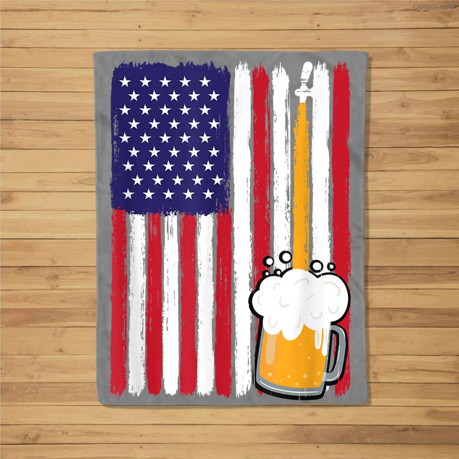 Beer American Flag 4Th Of July Patriotic Independence Day Fleece Blanket