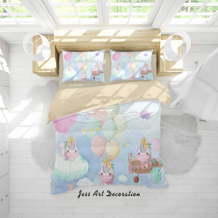 3D Cartoon Animal Balloon Quilt Cover Set Bedding Set Duvet Cover Pillowcases A355 LQH