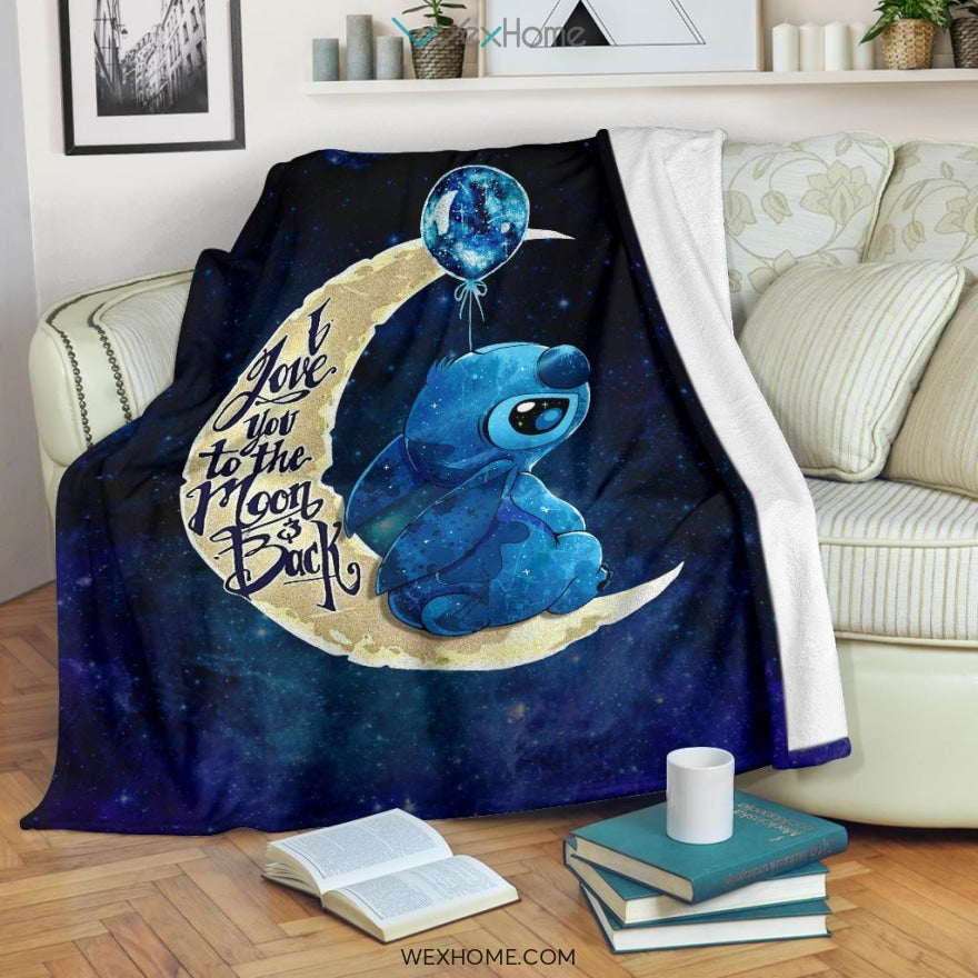 Stitch I Love You To The Moon And Back Blanket H0308