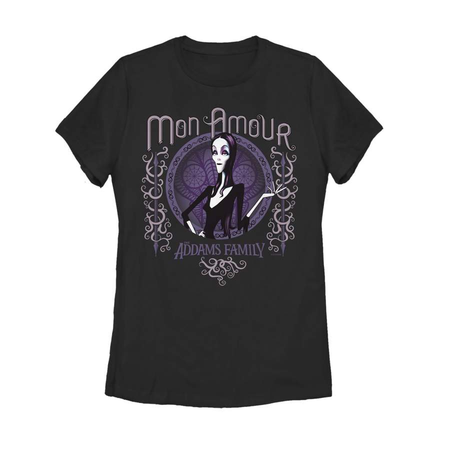 Addams Family Women’s Morticia Mon Amour Portrait  T Shirt