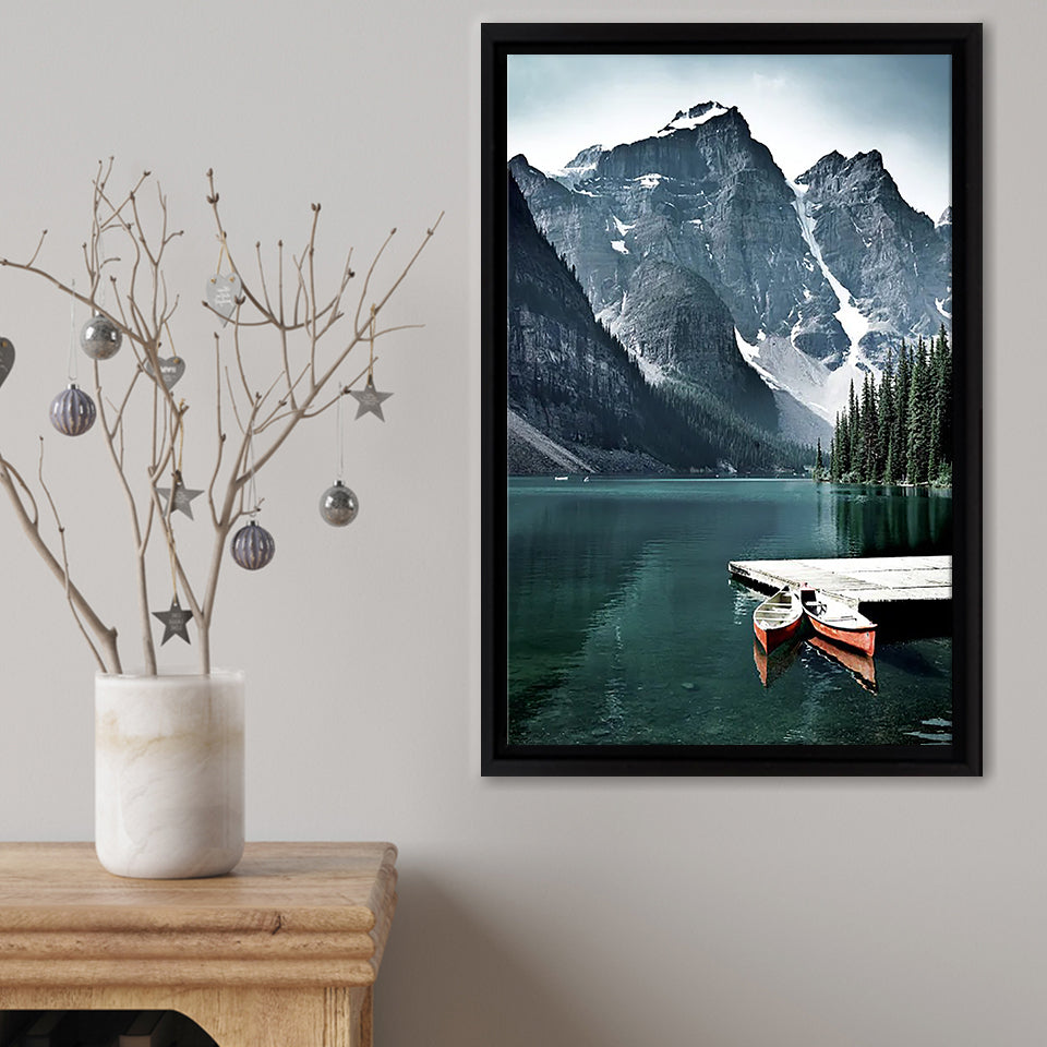 Two Canoes Framed Canvas Print – Canvas Painting, Canvas Art, Wall Art, Wall Decor