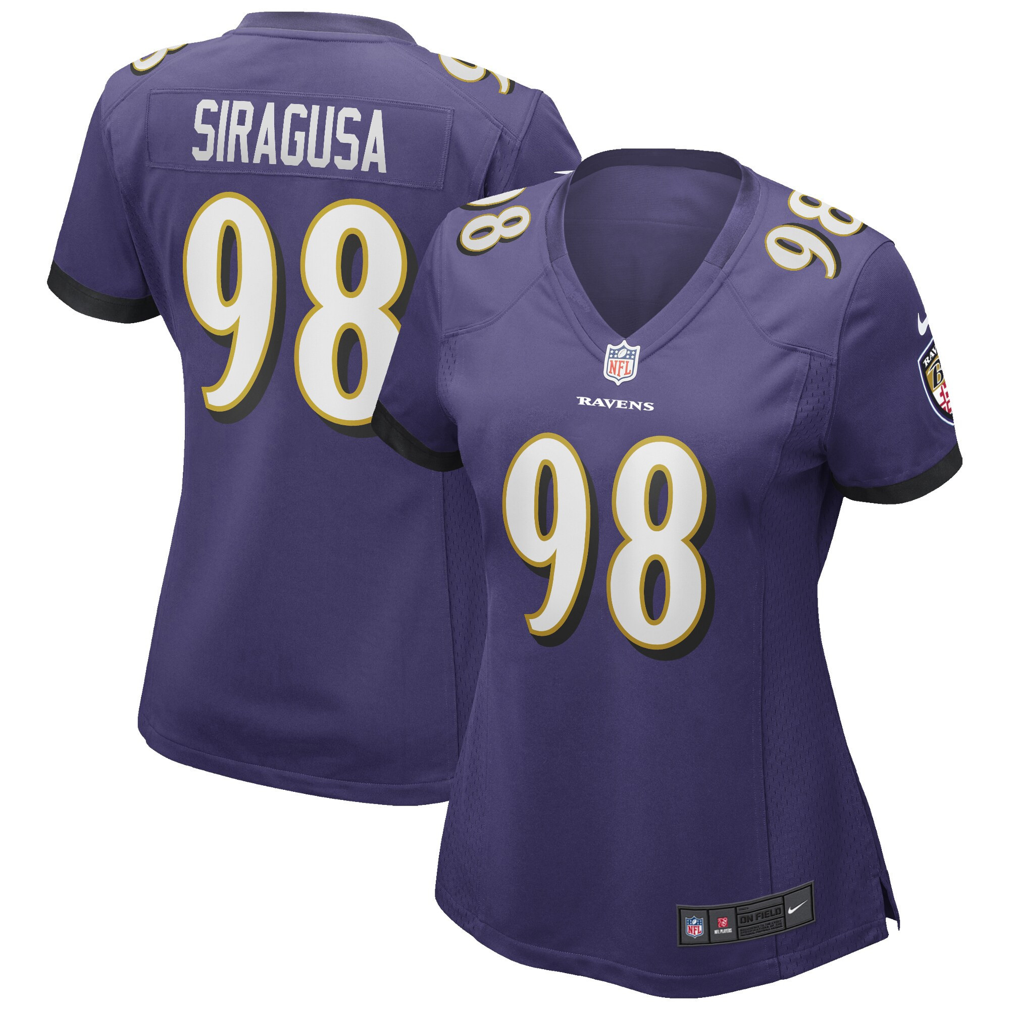 Tony Siragusa Baltimore Ravens Womens Game Retired Player Jersey – Purple NFL