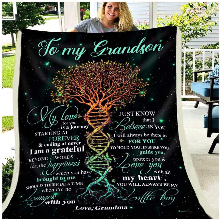 Blanket Gift For    Grandson  My Love For You Is A Journey