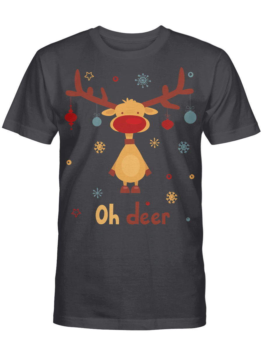 AmazeStyleZ Santa’s Reindeer, Ugly Christmas Sweater, Christmas Gift Ideas, Christmas TreeCute Oh Deer Reindeer Christmas Holidays Santa Xmas Gift Tee T-Shirt