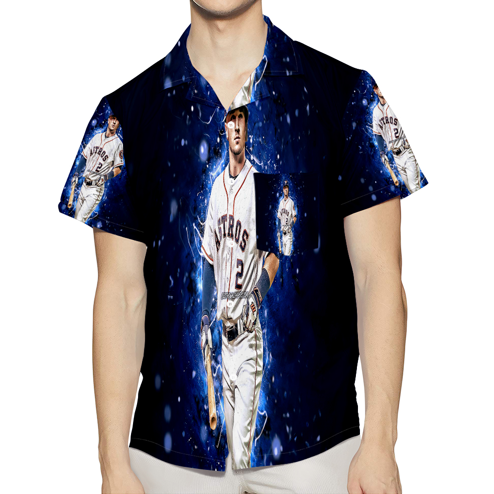 Houston Astros Alex Bregman 2 3D All Over Print Summer Beach Hawaiian Shirt With Pocket