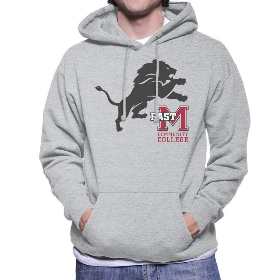 East Mississippi Community College Dark Lion Logo Men’s Hooded Sweatshirt