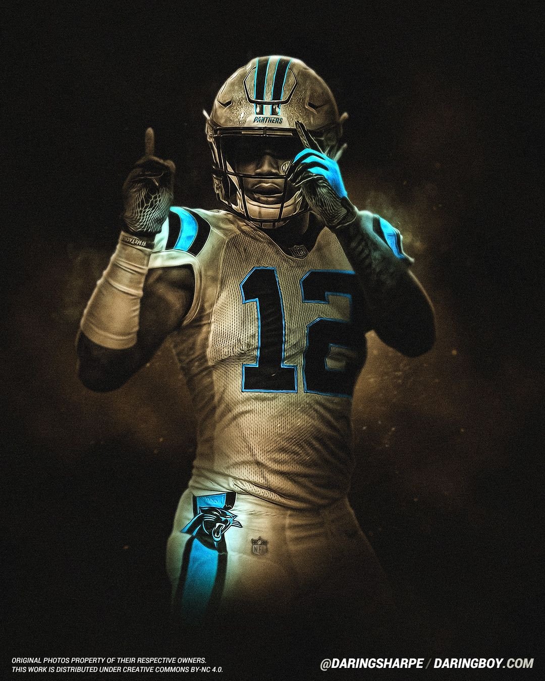 Dj Moore #12 Carolina Panthers Poster Canvas poster canvas