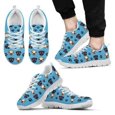 Pug Cartoon Sneakers Shoes For Women, Shoes For Men Sneaker Custom Shoes