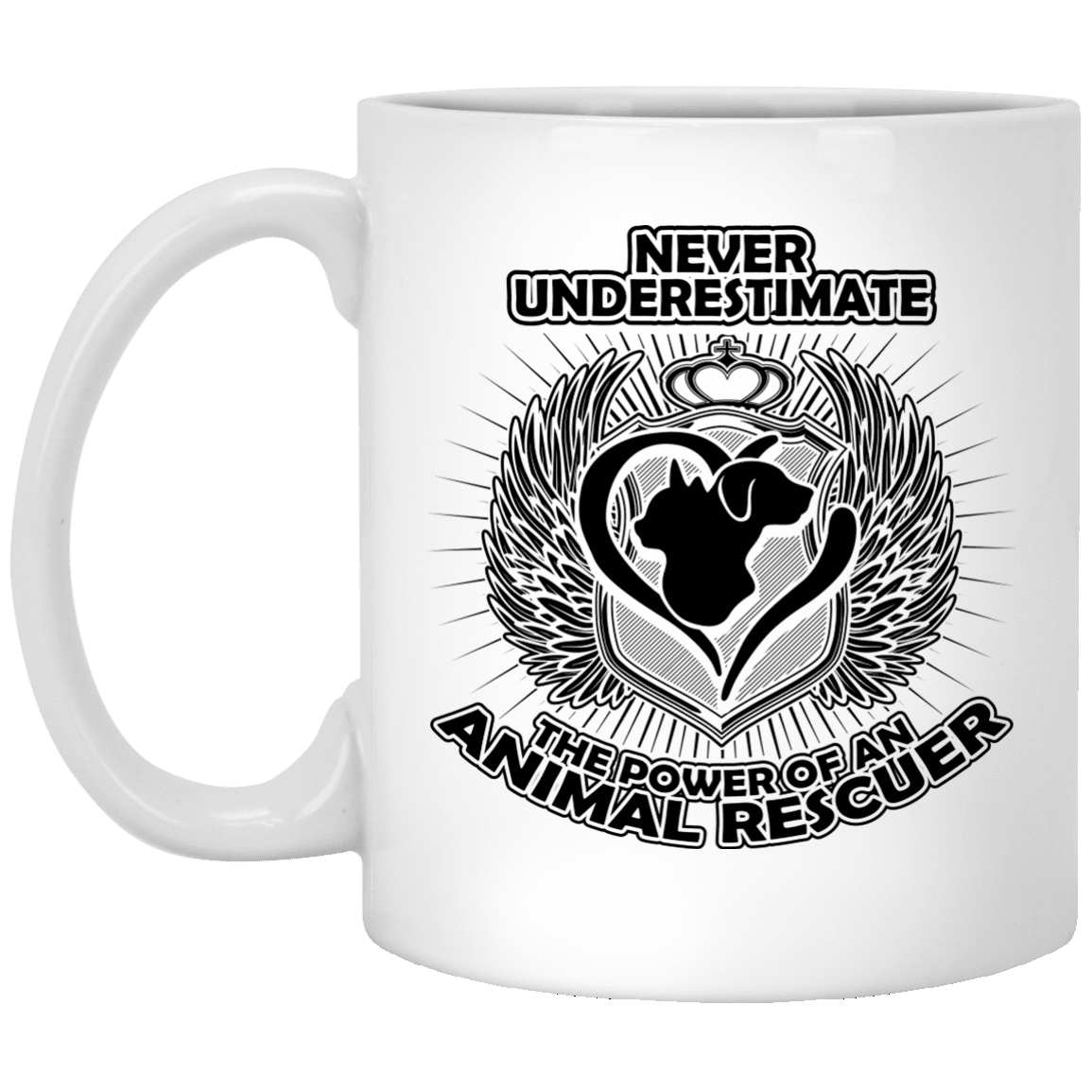 Power Of An Animal Rescuer – Mugs, Dog Cat Mug, Pet Lover Parent Gift