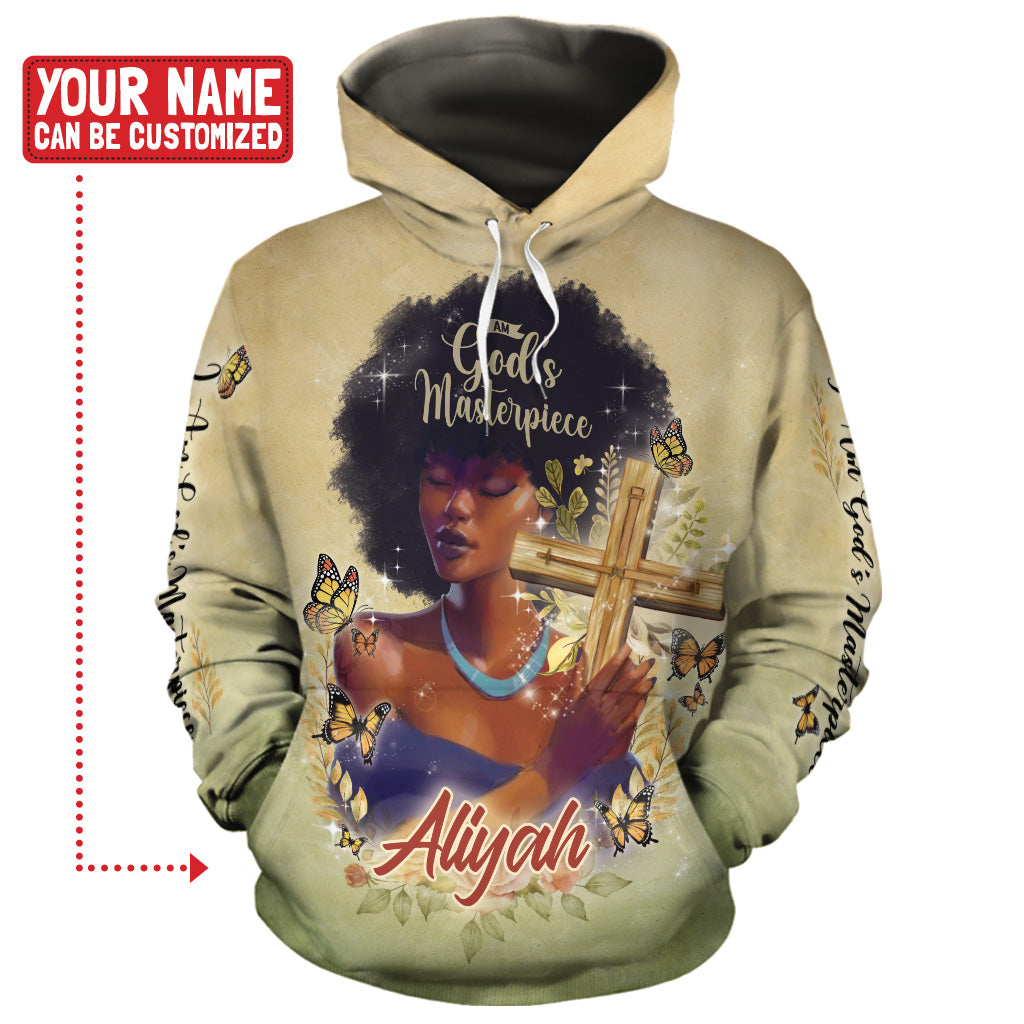 Personalized I Am God’S Masterpiece All-Over Hoodie