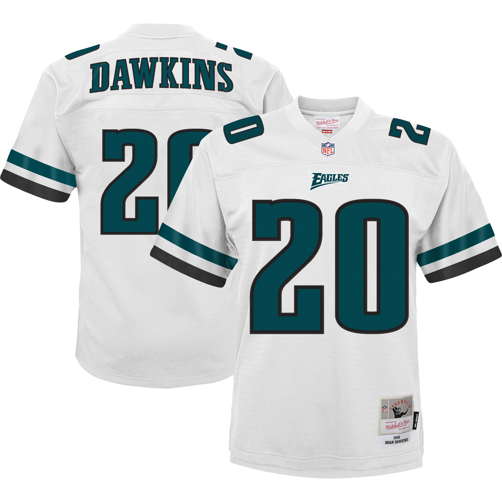 Brian Dawkins Philadelphia Eagles Mitchell & Ness Youth 2004 Retired Player Legacy Jersey – White