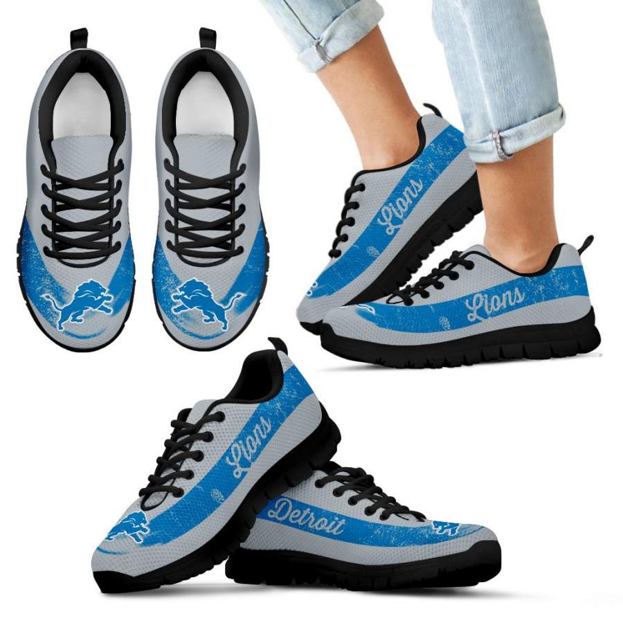 Single Line Logo Detroit Lions Sneakers