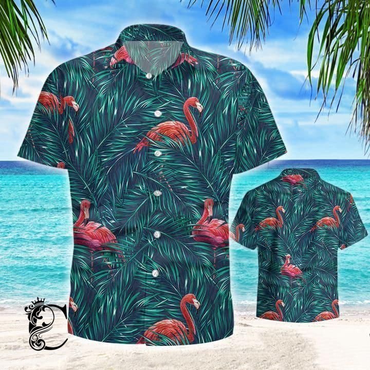 Beach Shirt Shop Flamingo Tropical Aloha Hawaiian Shirts- Chillicothemall