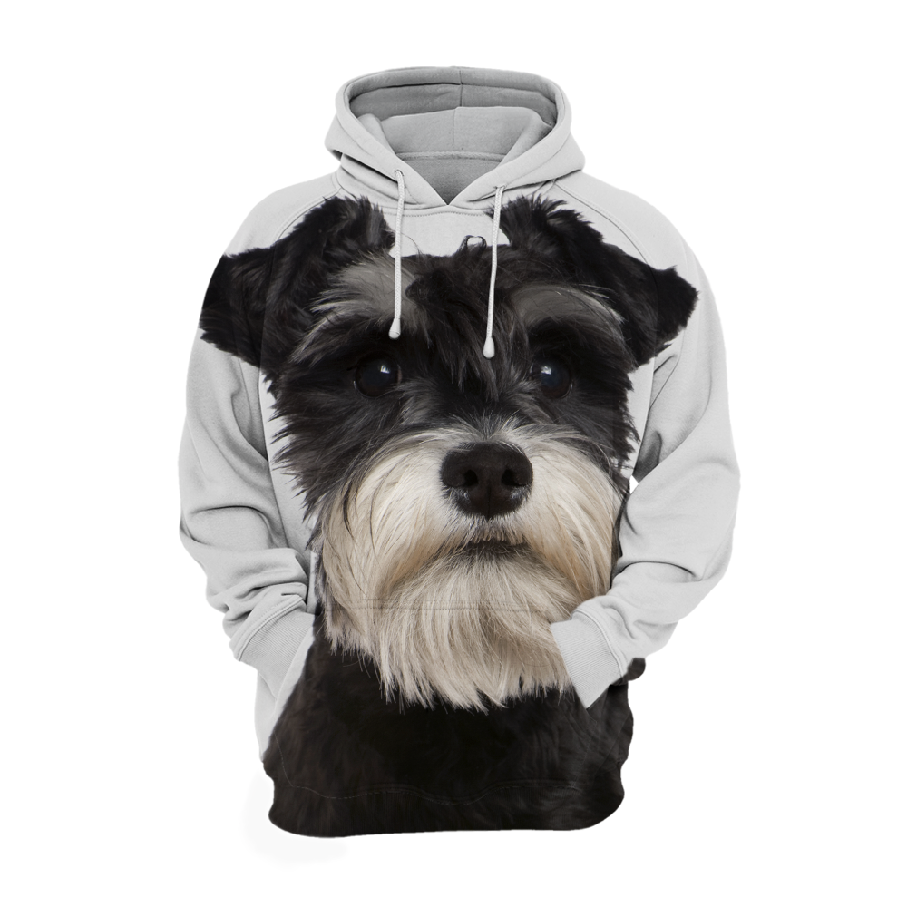 Unisex 3D Graphic Hoodies Animals Dogs Miniature Schnauzer Black