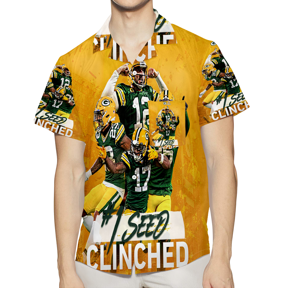 Green Bay Packers No1 Seed 3D All Over Print Summer Beach Hawaiian Shirt With Pocket