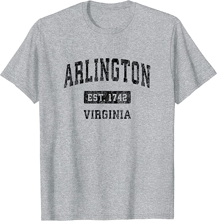 Arlington Virginia VA Vintage Sports Design Black Design T-Shirt