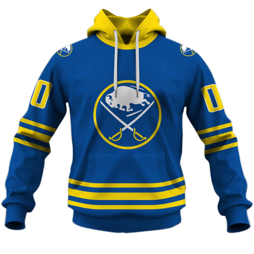 Personalized Buffalo Sabres 80S 90S Away Vintage Throwback Jersey Personalize Hoodie