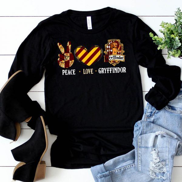 Peace Love Gryffindor Long Sleeve