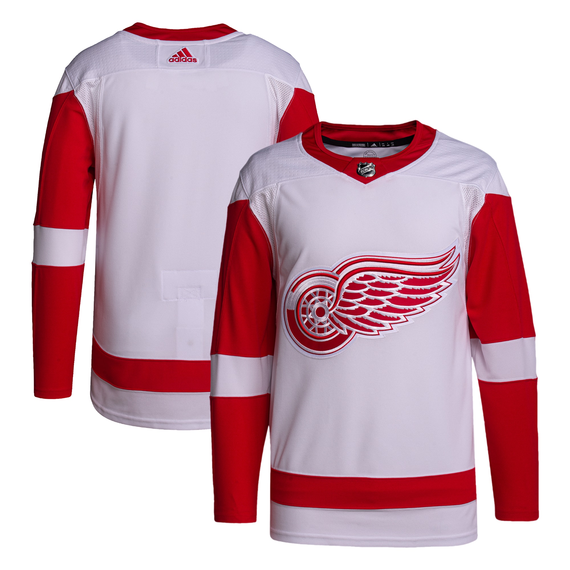 Detroit Red Wings Men's Away Primegreen Authentic Jersey – White