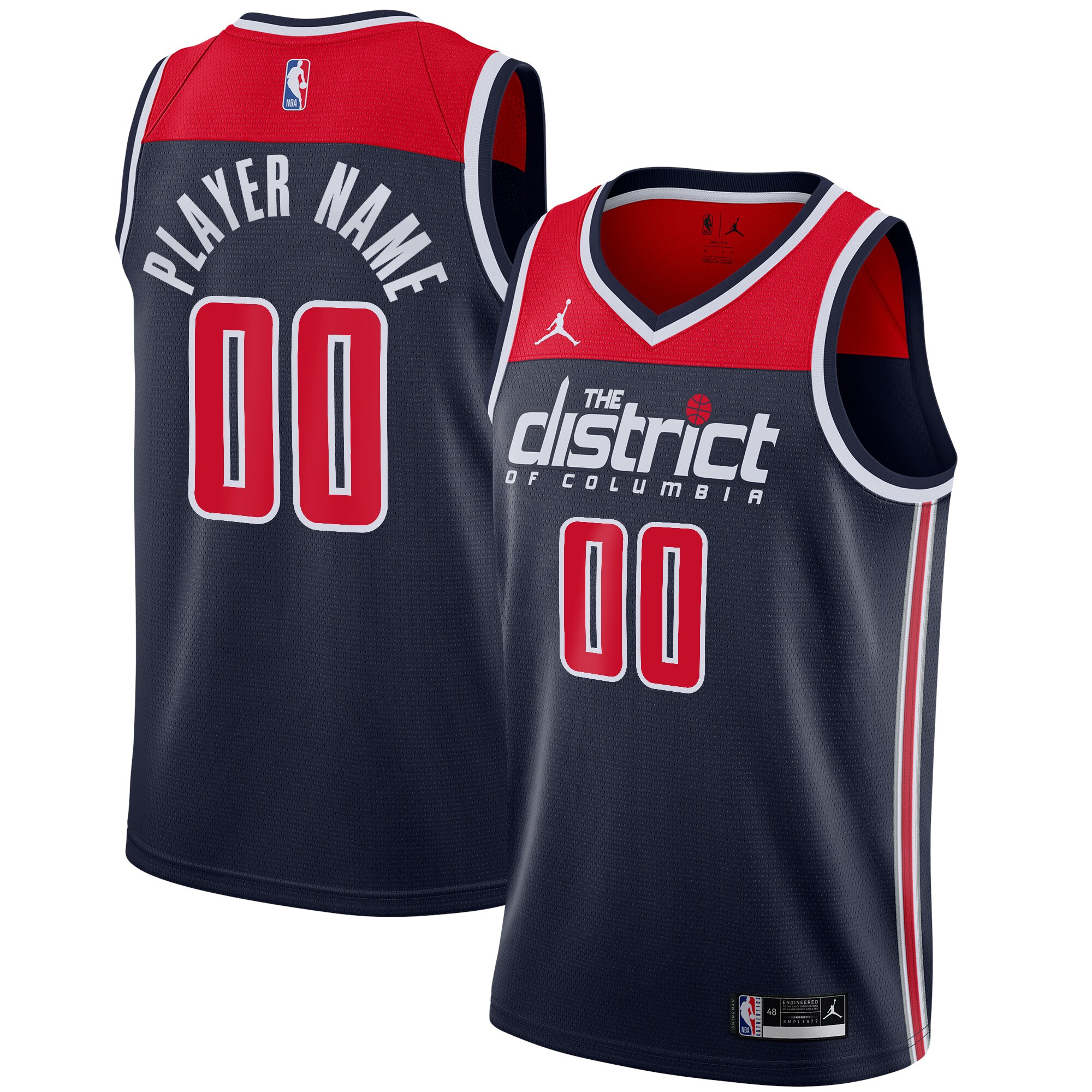 Washington Wizards Jordan Brand Swingman Custom Jersey – Statement Edition – Navy