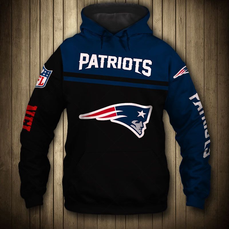 New England Patriots 3D Skull Zip Hoodie Pullover Sweatshirt S