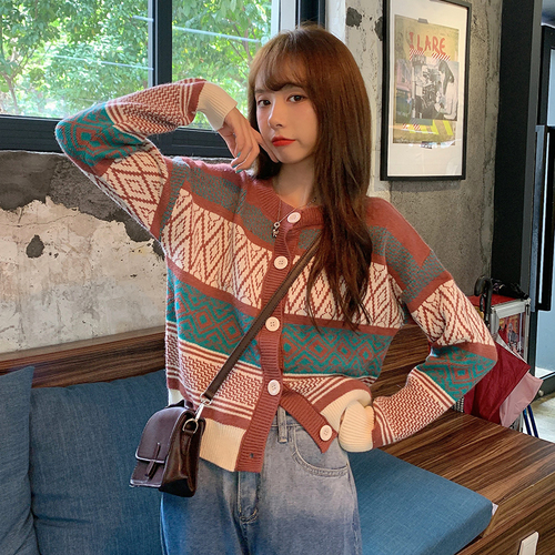 Cardigan Women Loose Autumn Vintage Japanese Lazy Style Girlish Fashion Casual Mujer Design Basic All-match Female College Teens alx