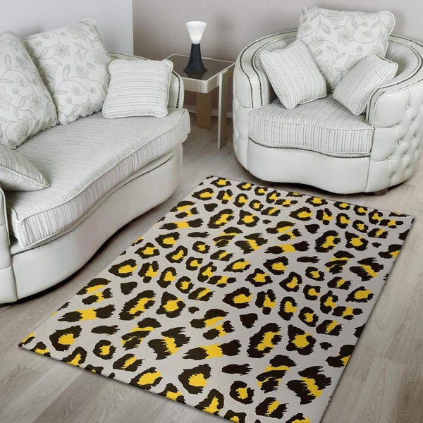 Grey Leopard Area Rug