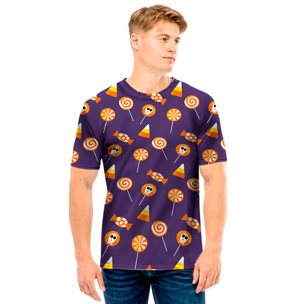 Cute Halloween Candy Pattern Print Men’S T-Shirt