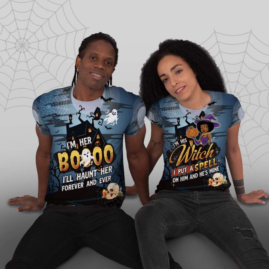 Witch And Boo Couple T-shirts