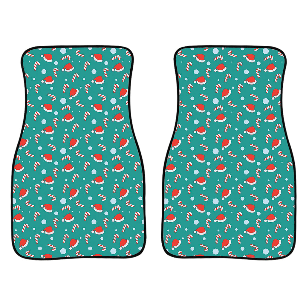 Candy And Santa Claus Hat Pattern Print Front Car Floor Mats