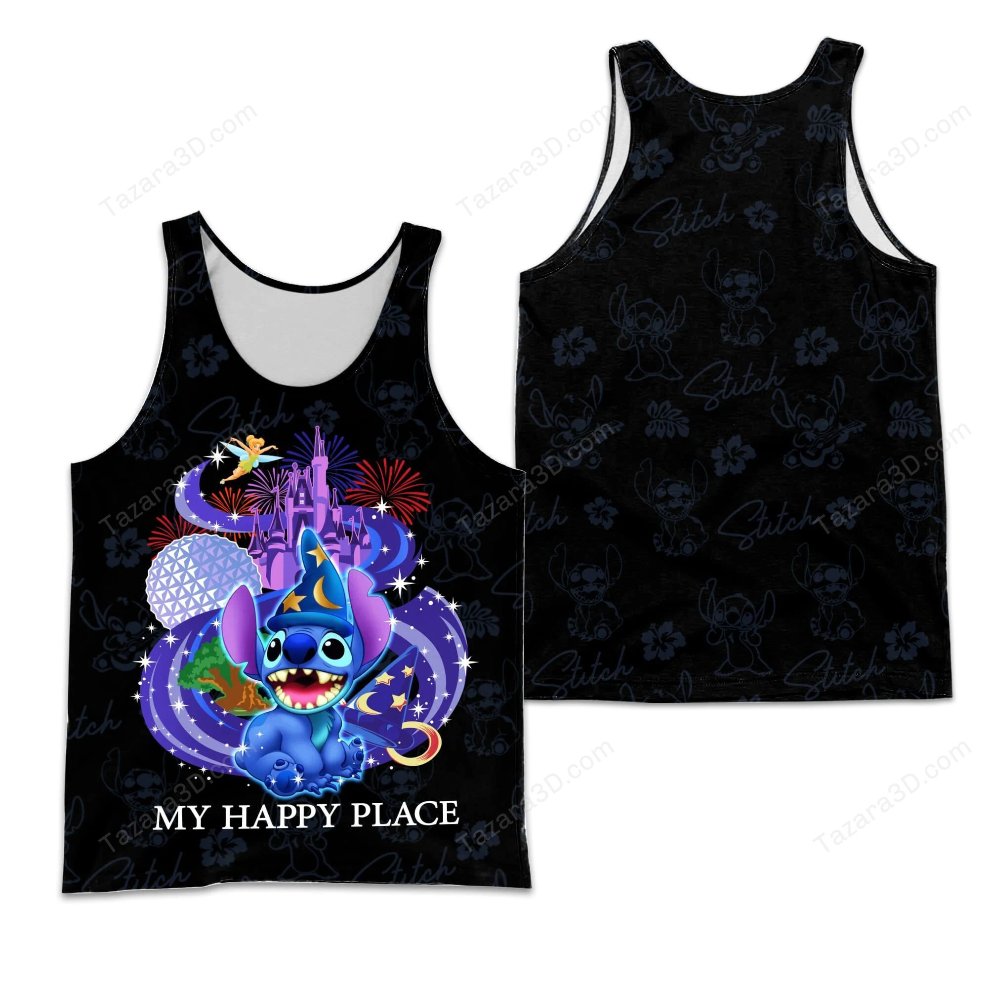 Stitch Happy Place Unisex Tanktop