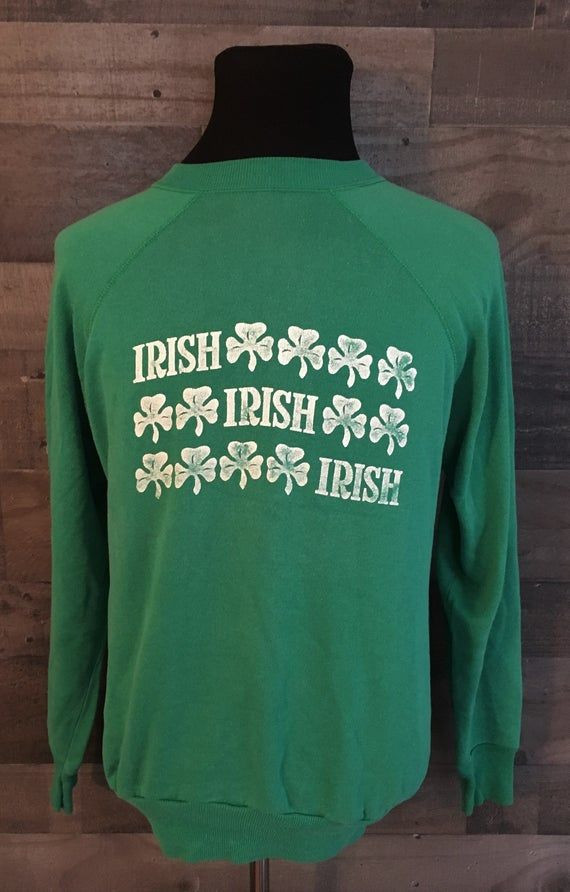 Vintage Irish Ireland St Patricks Day Irish Pride 1980S Green Shirt 80S Irish Shirt Shamrock Shirt