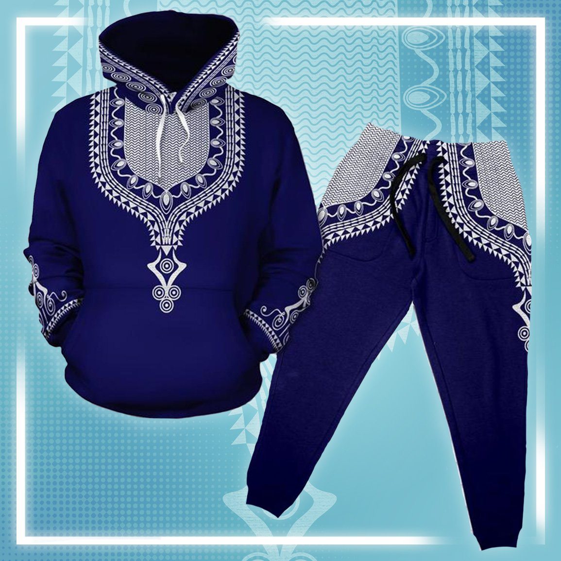 Printed DASHIKI 10 Fleece All-over Hoodie And Joggers Set