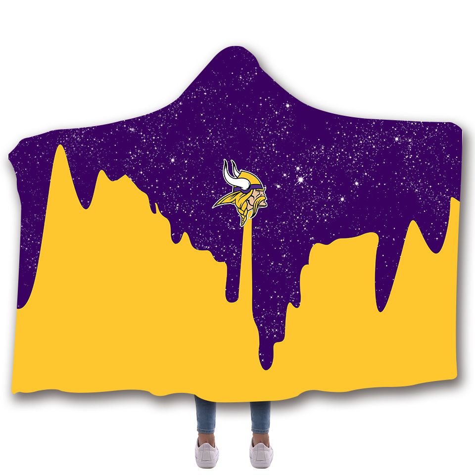 Minnesota Vikings Gift For Fan 3D Full Printing Hooded Blanket