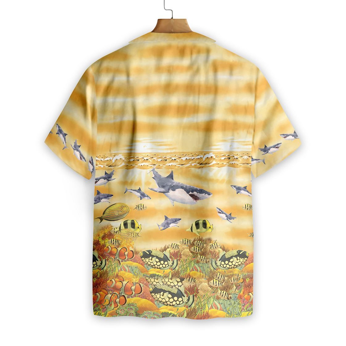 Beach Shirt Felacia [Hawaii Shirt] Shark Beach -Zh5447