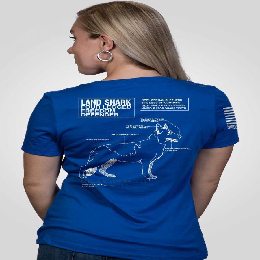 Women’s Relaxed Fit V-Neck Shirt – Land Shark [LTD]