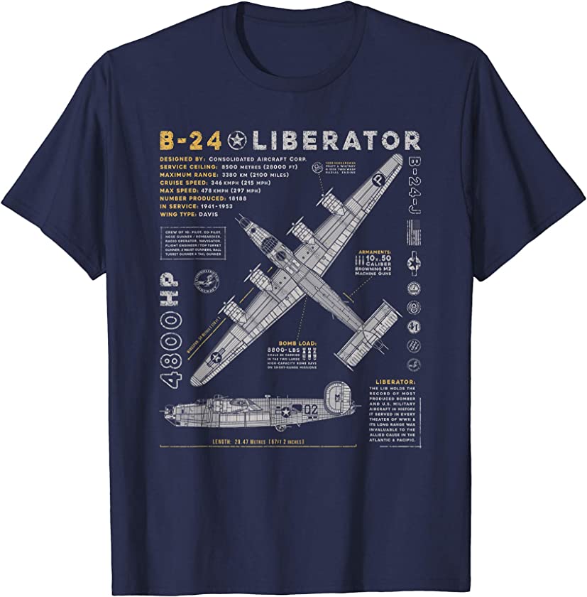 B-24 Liberator | Consolidated Aircraft B24 Bomber Vintage T-Shirt