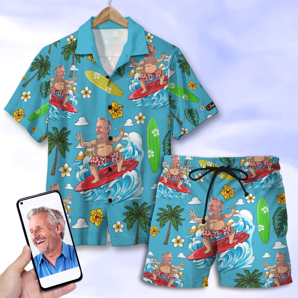 Custom Surfing Hawaii Shirt And Men Beach Shorts Pattern Ha91551