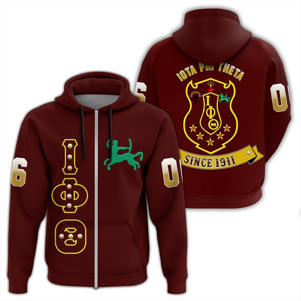 Greek Life Hoodie – Iota Phi Theta Crystal Brown Zip Hoodie