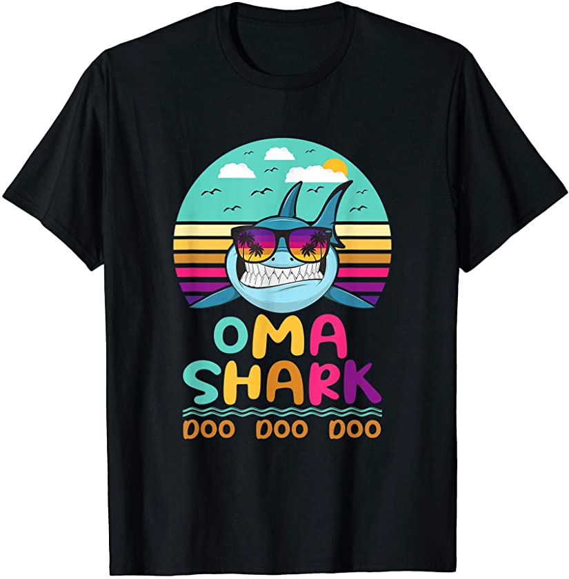 Vintage Oma Shark Doo Doo Doo Birthday Gifts T-Shirt