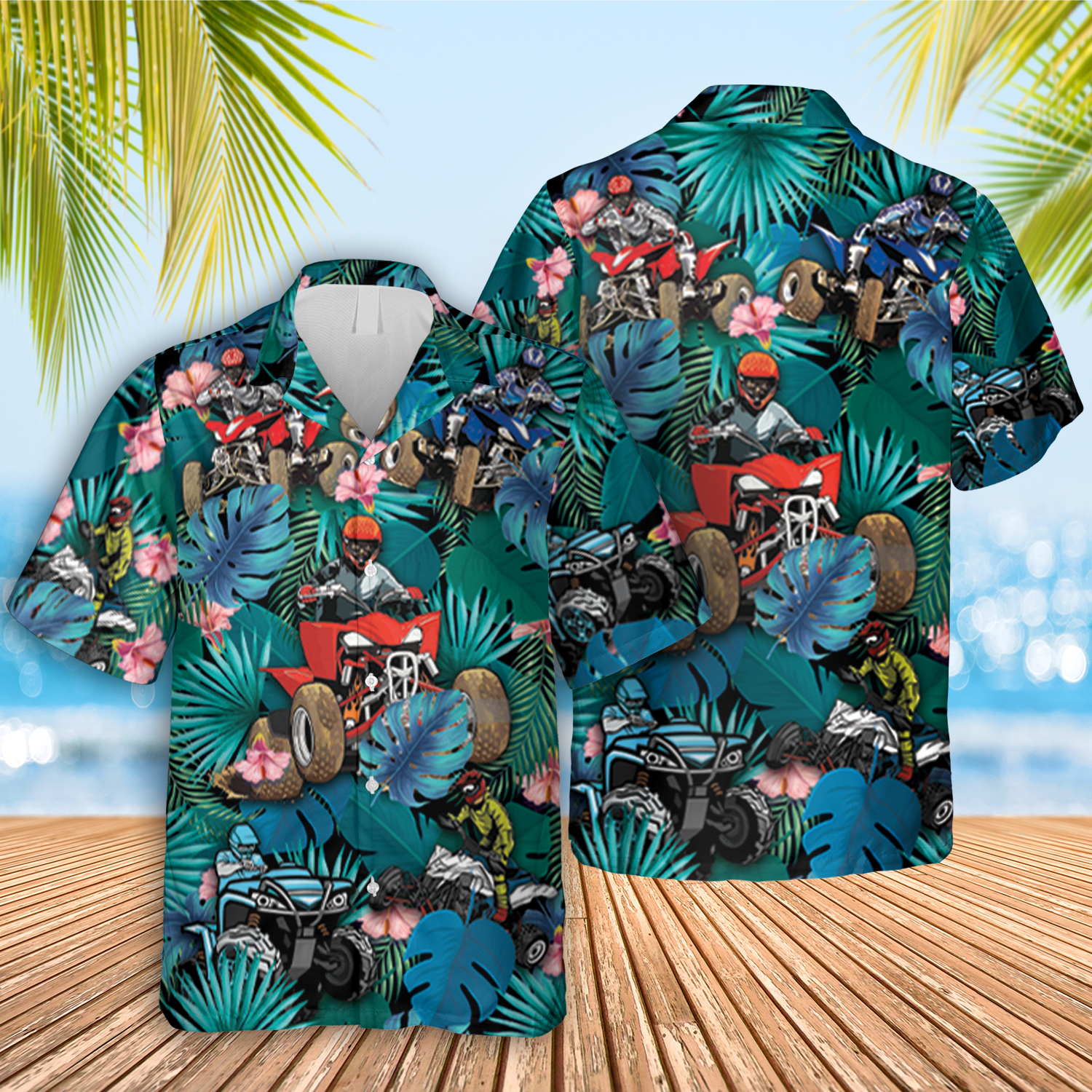 Atv Four Wheelers Hawaiian Summer Beach Shirt Ha85070