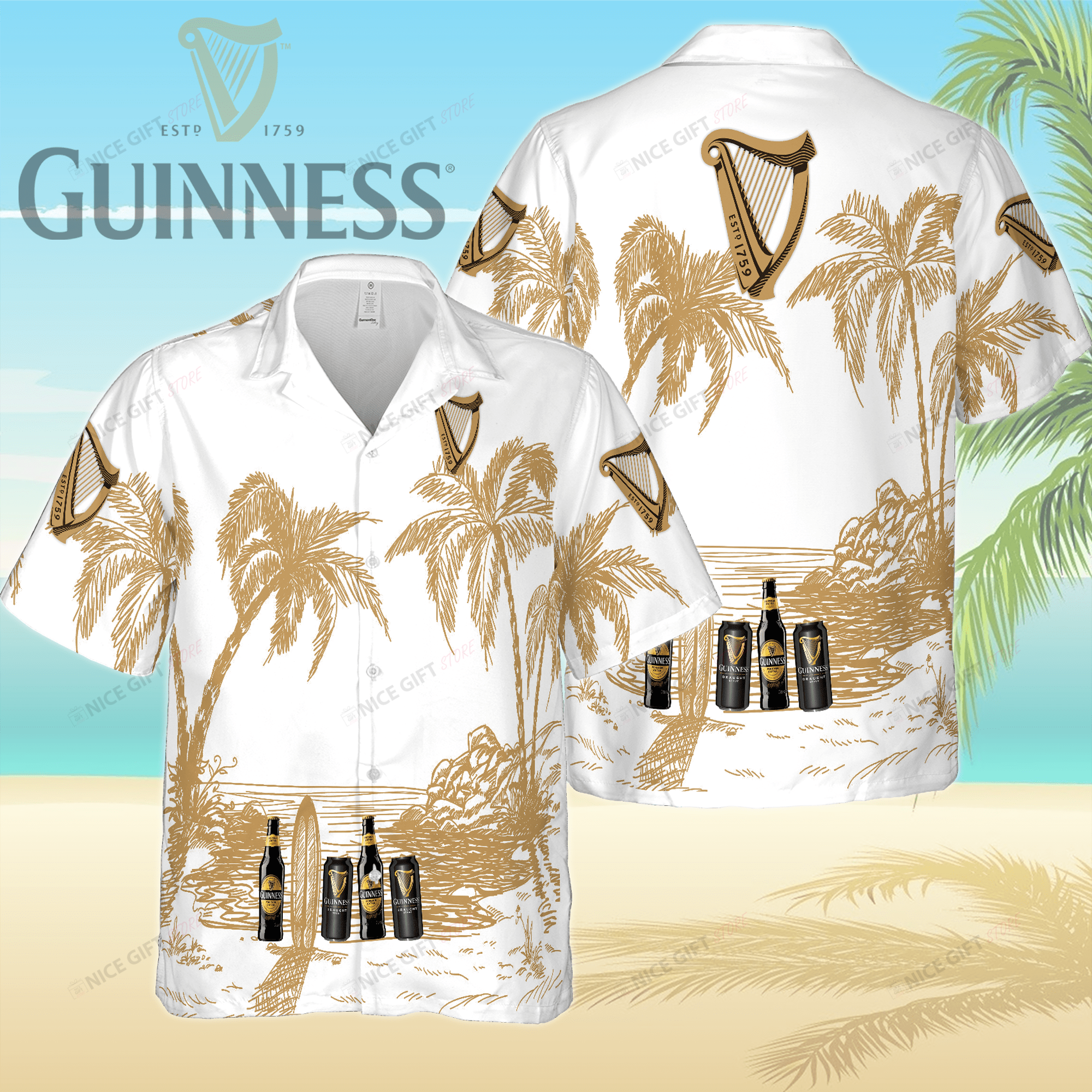 Guinness Hawaiian Shirt 3Hs-X6E5