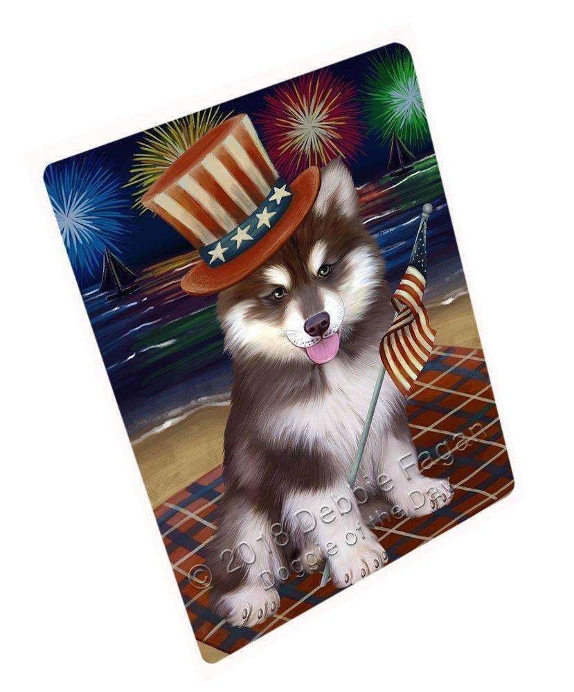 4Th Of July Independence Day Firework Alaskan Malamute Dog Blanket Blnkt53499