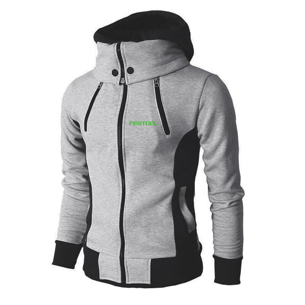 2022 Spring Autumn Men’s Festool Tools Printing Zipper Hoodies Sportswear Harajuku Sweatshirt Hooded Solid Color Male Wild Coats alx